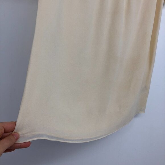 Theory  100% Silk Ivory ruffled raw hem layered Georgette blouse SP - Picture 10 of 13